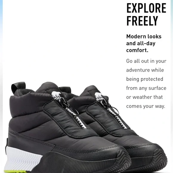 SOREL OUT N ABOUT III ANKLE ZIP BOOTIES PUFFY WATERPROOF INSULATED BOOTS… - Picture 6 of 14